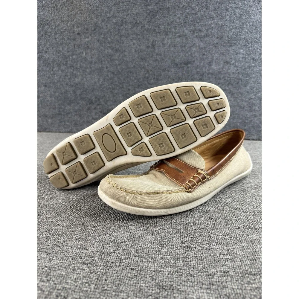 Alan Payne Canvas Loafers Shoes Mens 10.5 Beige Brown Cannes Made Brazil Casual